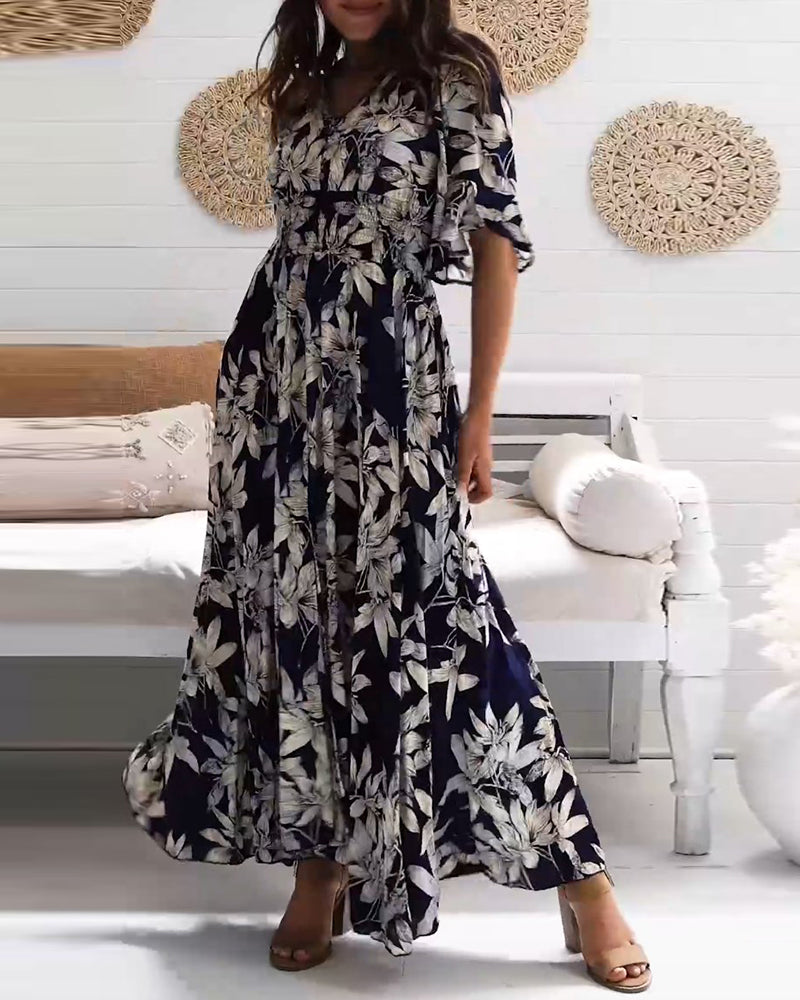 Jurk met elegantie en bloemen