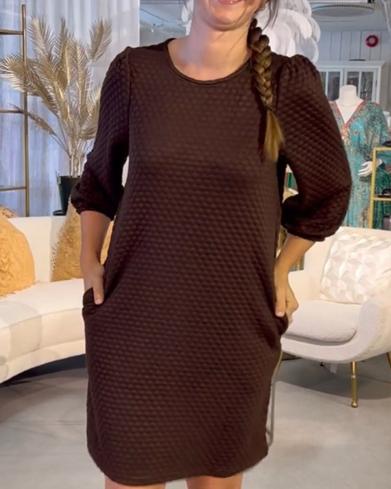 Elegante effen kleur jurk