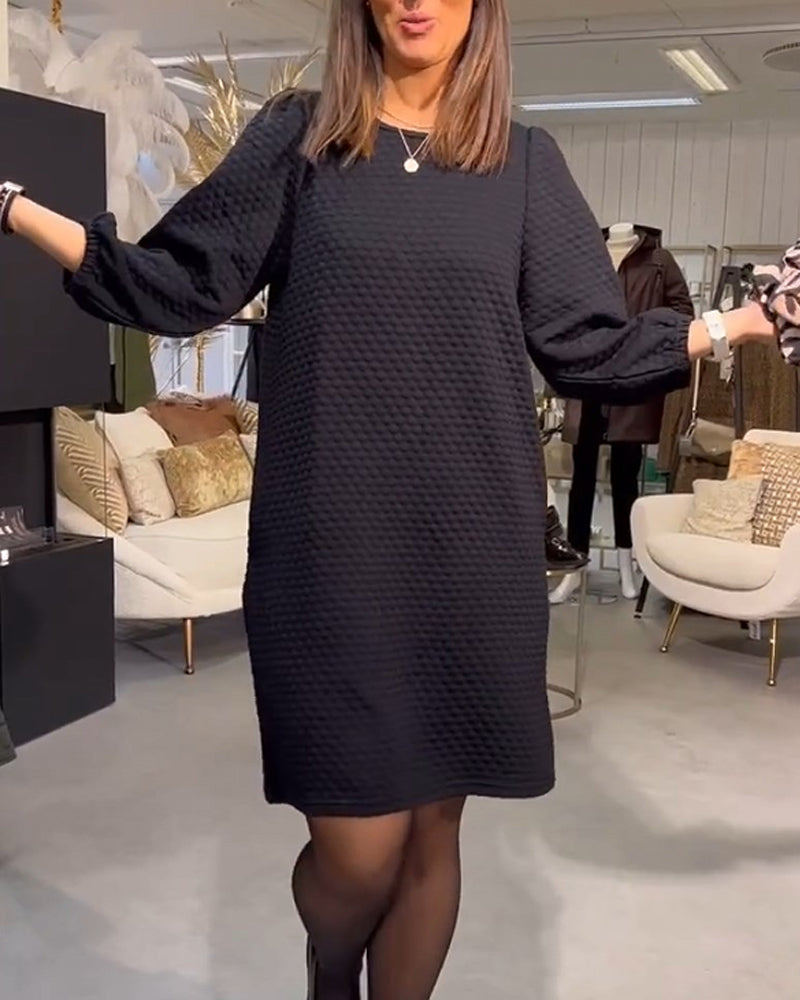 Elegante effen kleur jurk