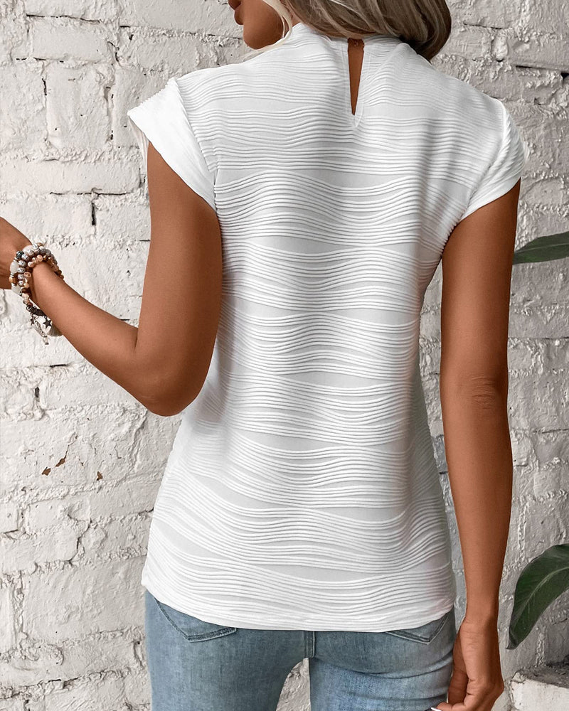 Effen blouses voor dames met halve col