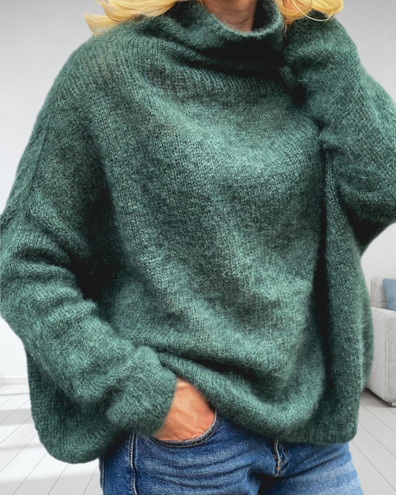Pullover met hoge hals en effen kleur