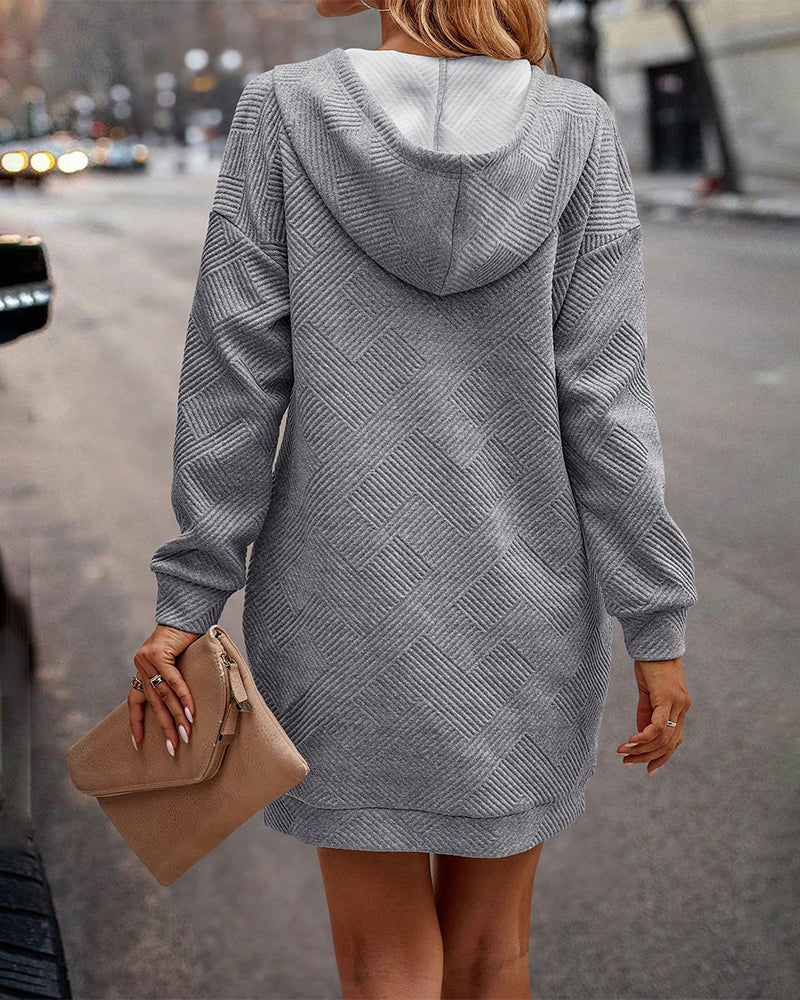 Effen, casual jurk met capuchon