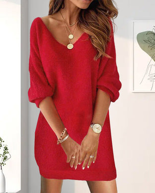 Casual V-hals trui Jurk