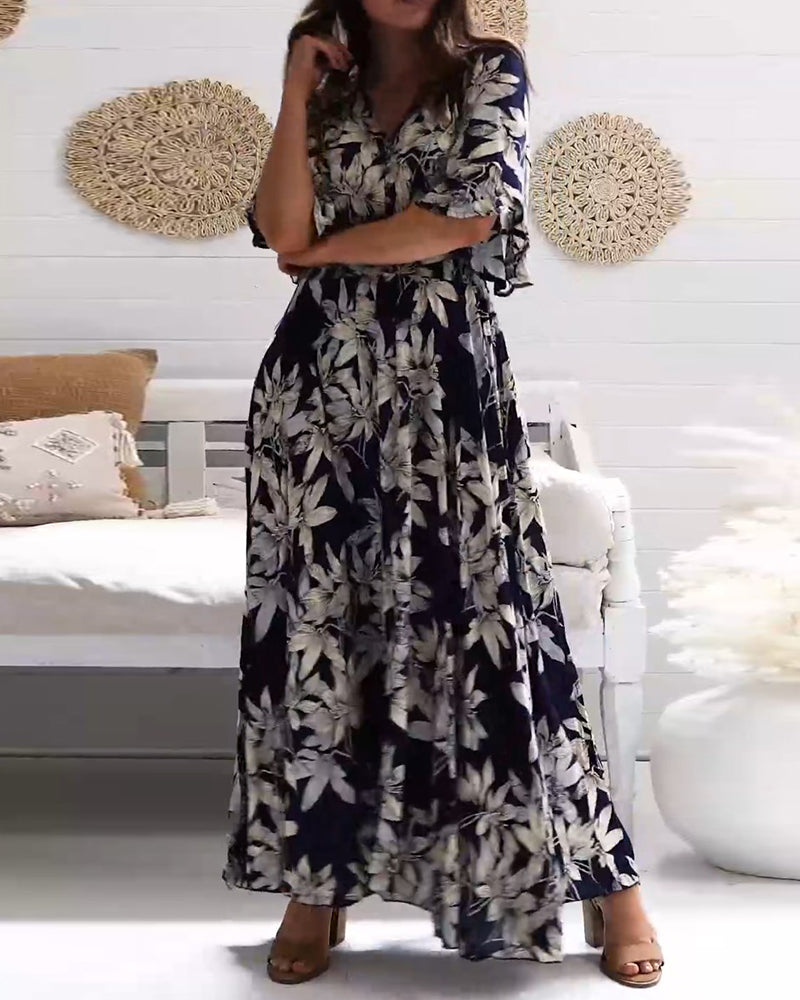 Jurk met elegantie en bloemen