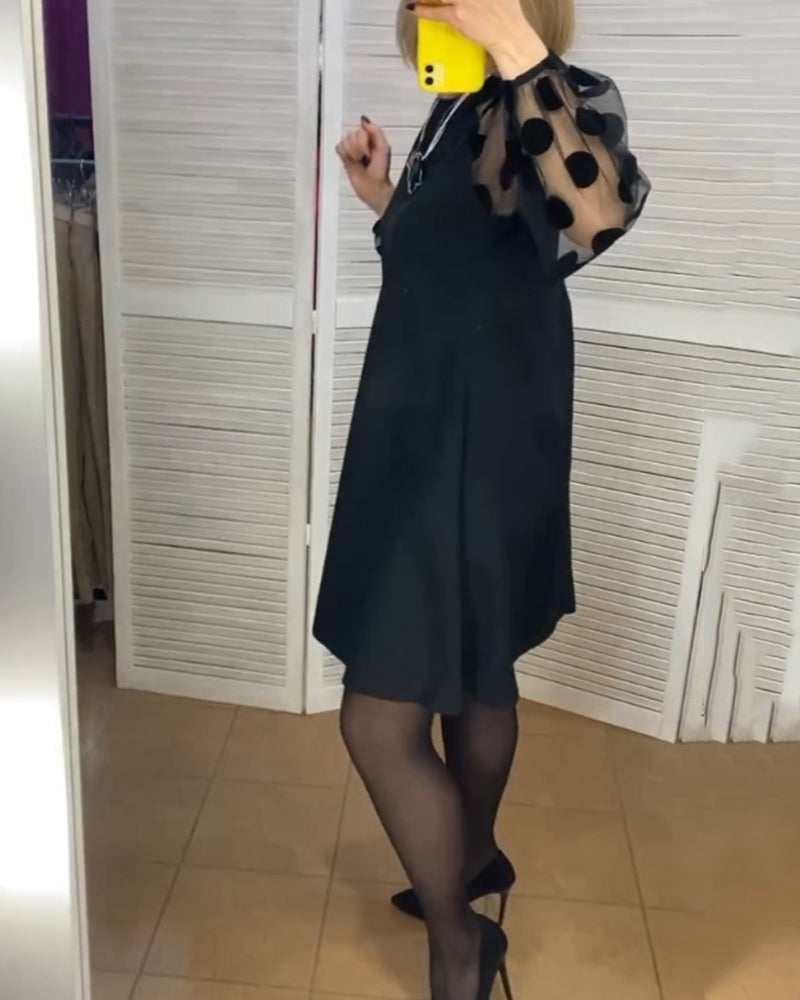 Jurk met elegante stijl en stippenpatroon