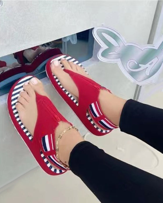 Sandalen met platformrits