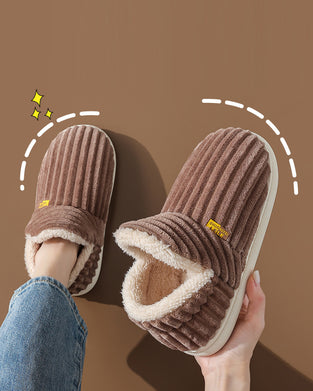 Thuis warme platte schoenen in effen kleur