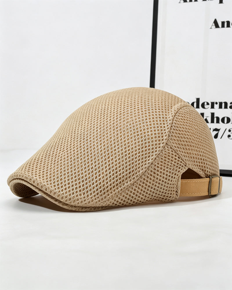 Heren Ademend Mesh Platte Pet - Verstelbare Newsboy Ivy Baret Zomerhoed