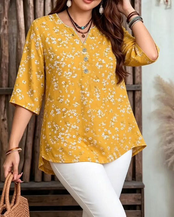 Top Alloverprint Casual Knoop