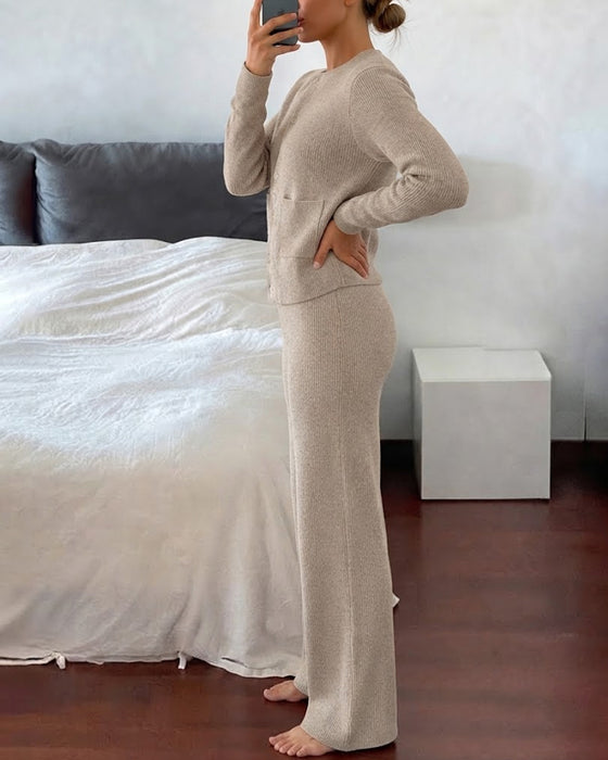 Set Casual Effen Kleur Tweedelig
