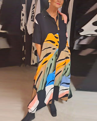 Casual jurk met reversprint