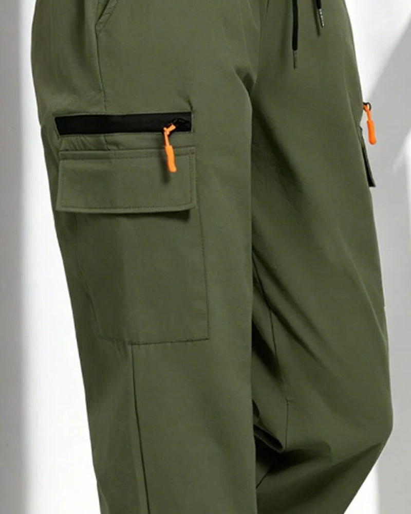 Pants Koord Los Casual Cargo