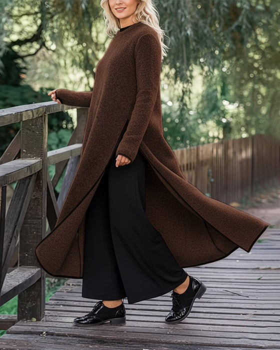 Jurk Casual Warm Zijsplit Lang
