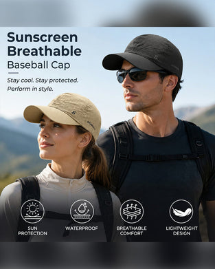 ☀️ Ademende Koele Geperforeerde Baseballpet | Lichte Zonnebeschermingshoed