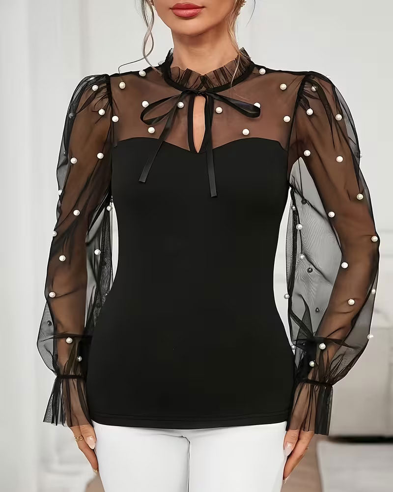 Blouse Effen Ballon Mouw Trendy