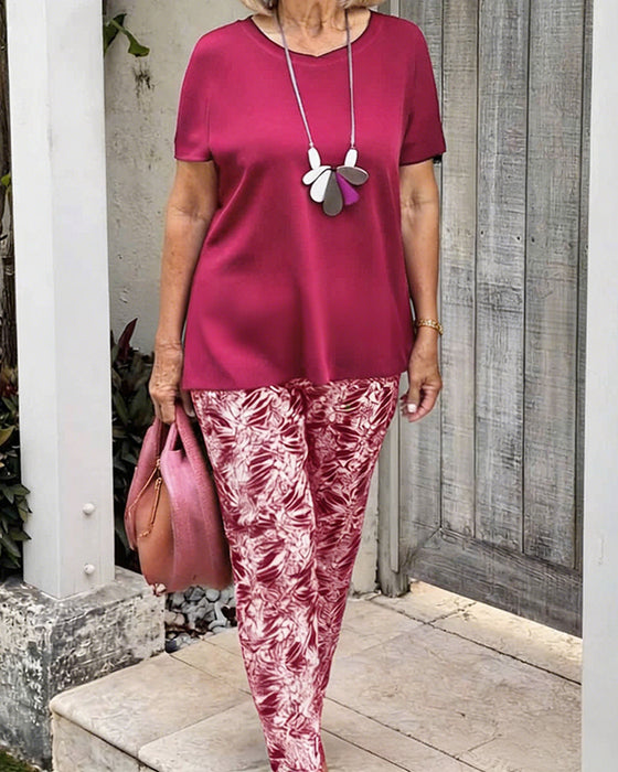 Set Effen Kleur Print Casual