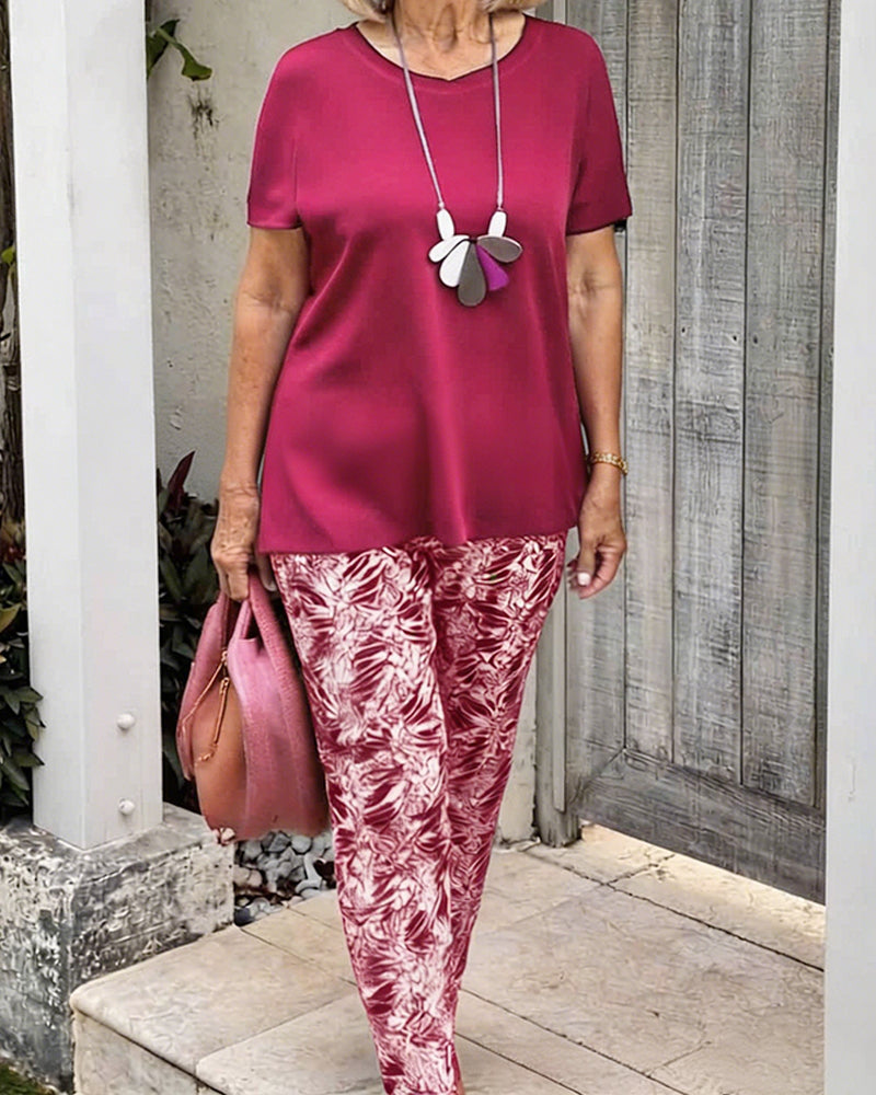 Set Effen Kleur Print Casual