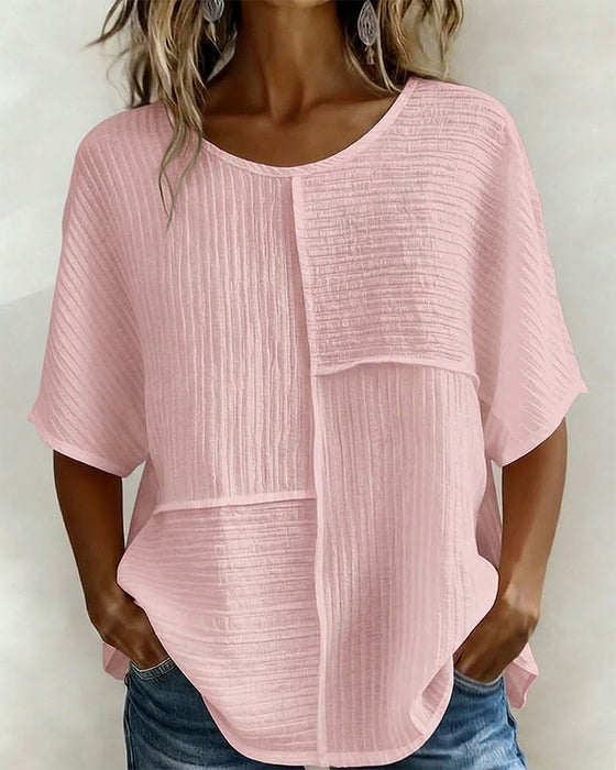 Top Verticaal Gestructureerd Patchwork Los
