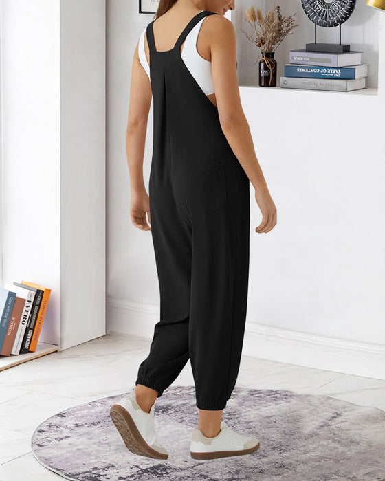 Jumpsuit Effen Kleur Geplooid