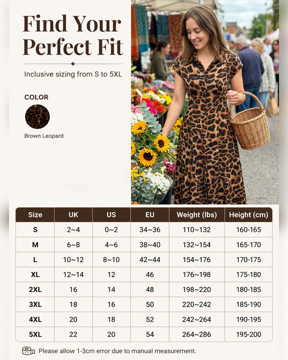 Jurk Casual Luipaardprint Maxi