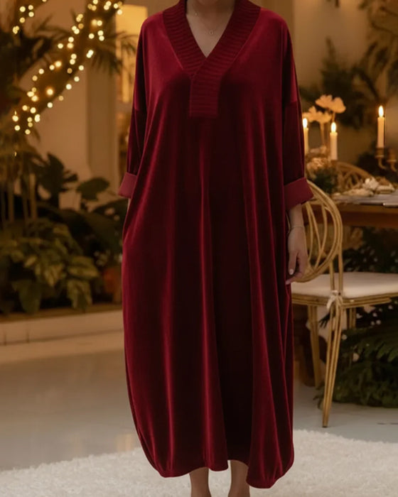 Jurk V-hals Wijd Modieus