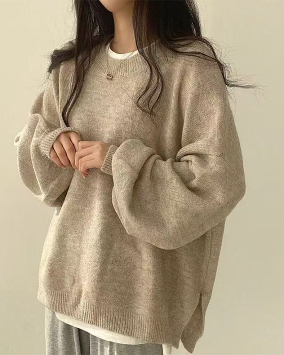 Pullover Rondhals Zijkant Split