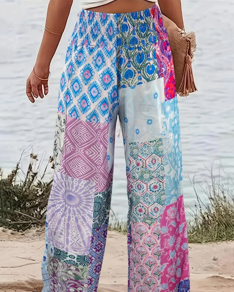 Broek Casual Hoge Taille Print