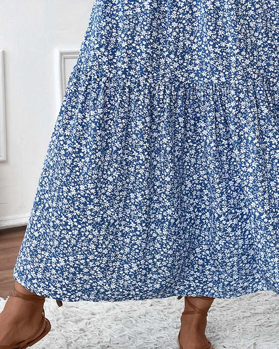 Rok Gelaagd Kleine Bloemenprint A-Lijn Lang