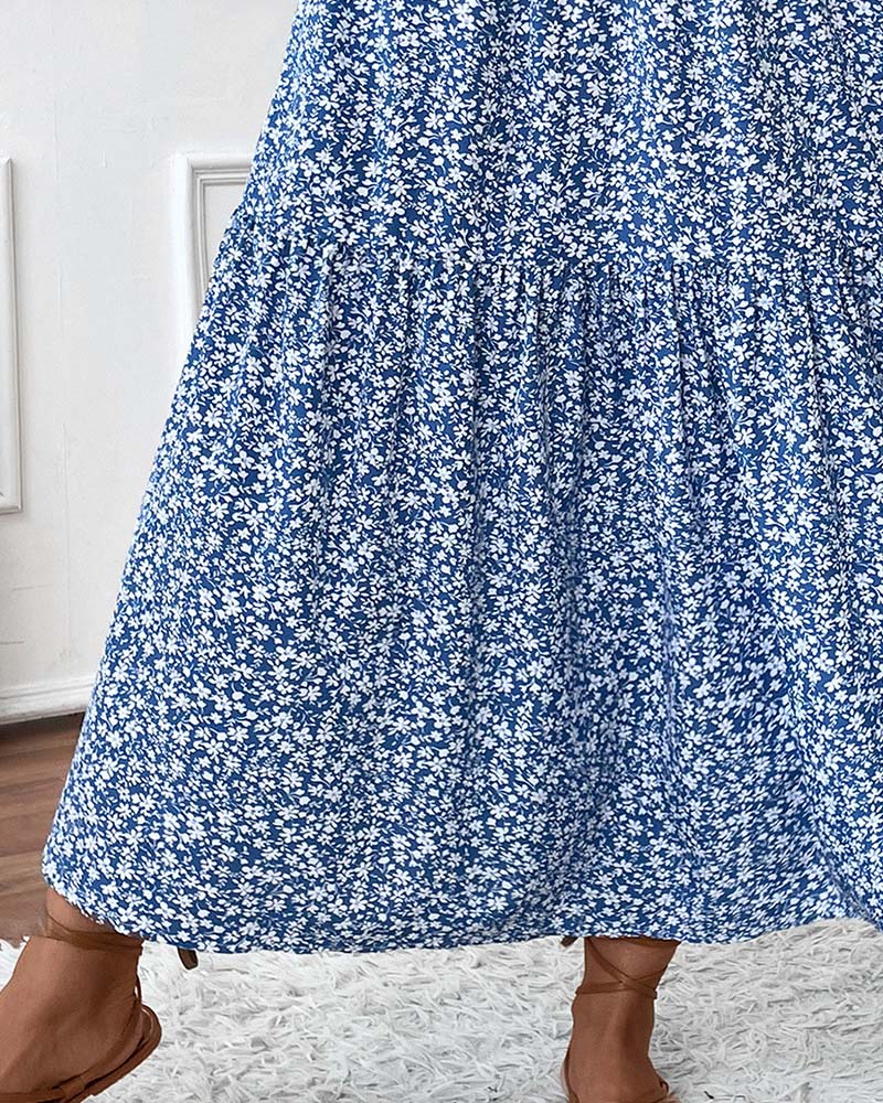 Rok Gelaagd Kleine Bloemenprint A-Lijn Lang