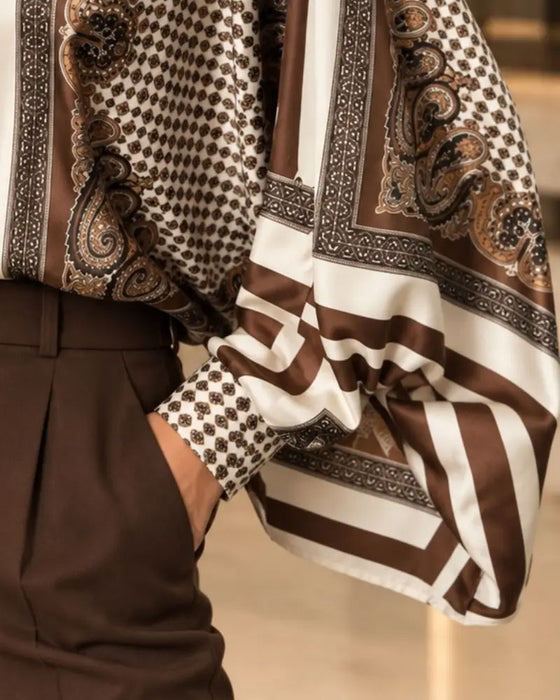 Blouse Print Casual Lange Mouw