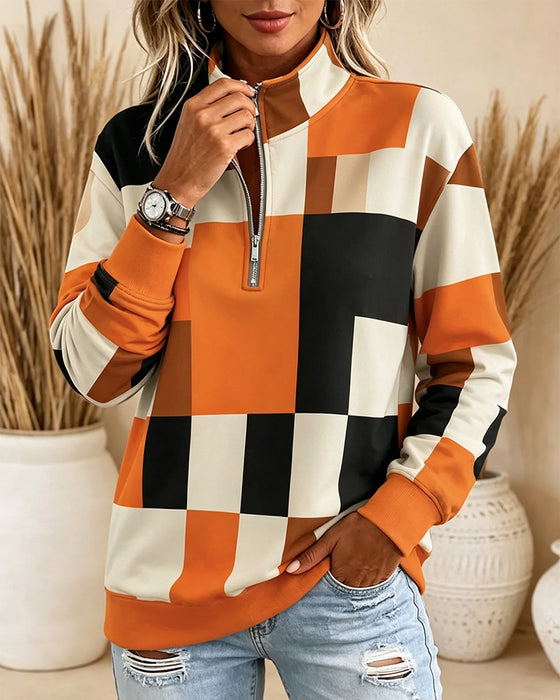 Sweatshirt Lange Mouwen Opstaande Kraag