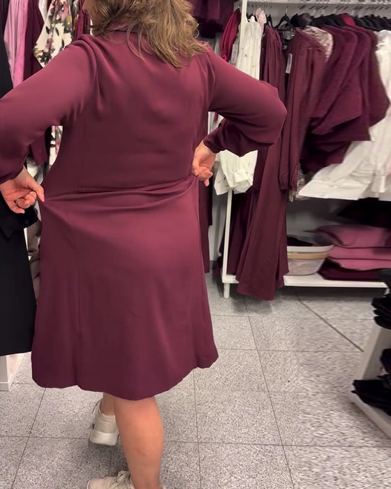 Jurk Halve Rits Kraag Zwierig