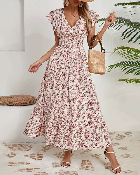 Jurk Bloemen Taille Strik