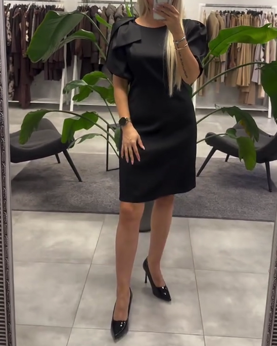 Jurk Bubble Kortmouwen Ronde Hals