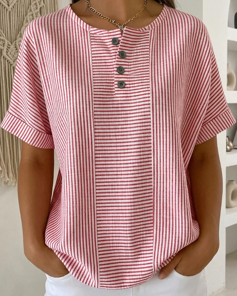 Blouse Ronde Hals Korte Mouw