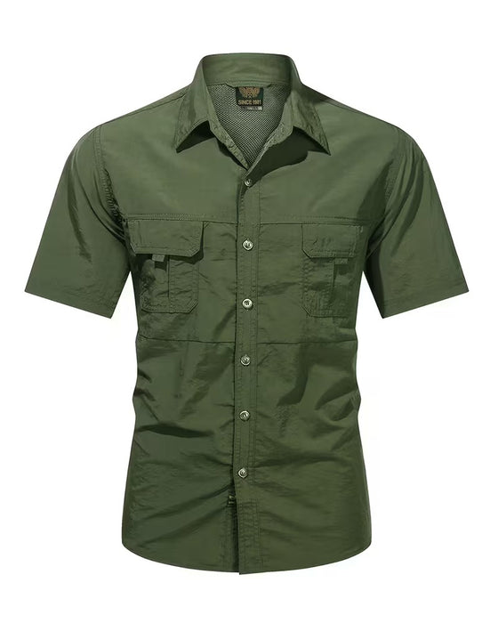Overhemd Van Ademend Materiaal Korte Mouw Casual Look