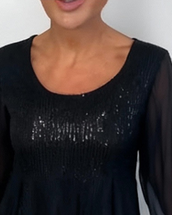 Jurk Ronde Hals Modieus Effen Loose