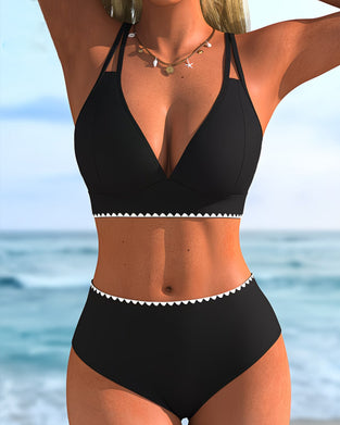 Bikini Twee-Schouderband Contrastbies