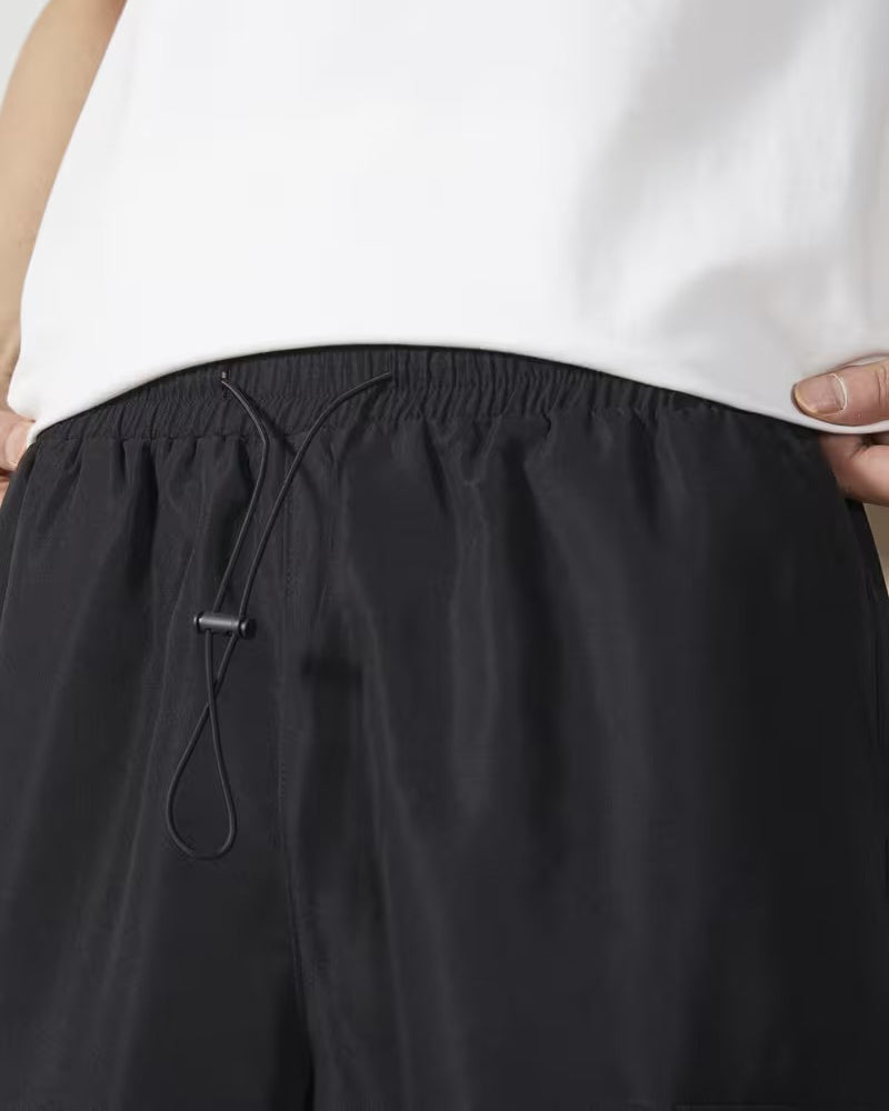 Broek Casual Trekkoord Effen Cargo