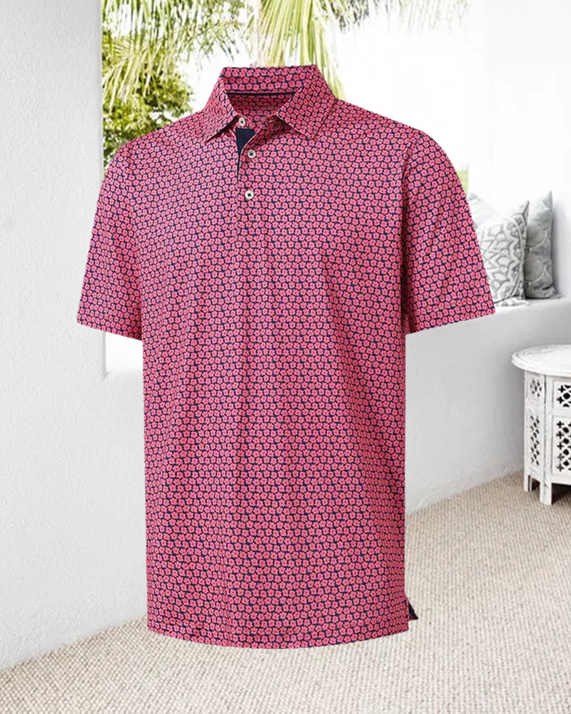 Shirt Heren Rever Bloemig