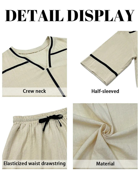 Set V-Hals Contrast Casual Los