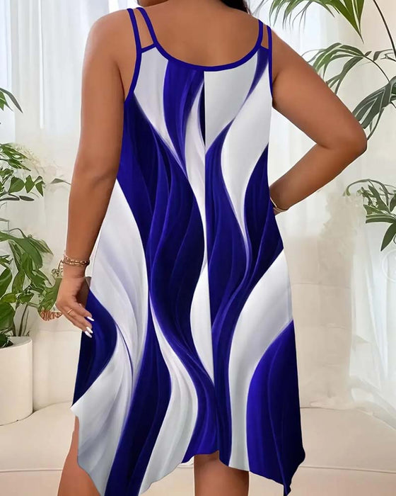 Jurk Kleurblok Golvend Camisole