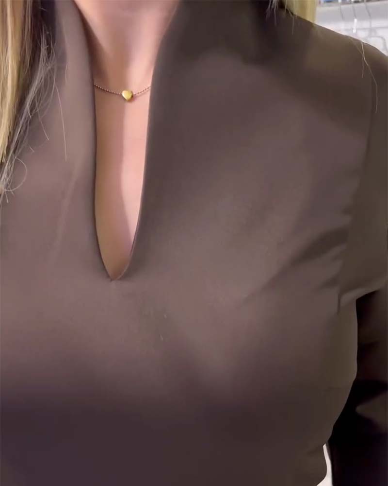 Jurk Elegant Staande Kraag Recht