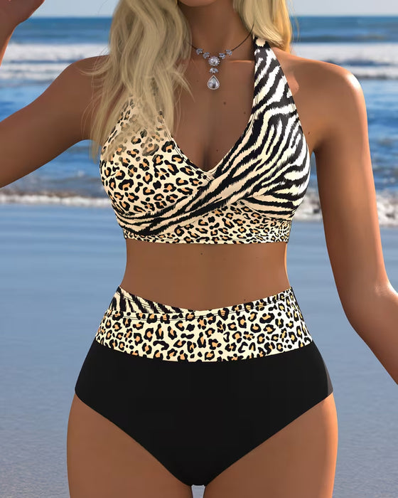 Bikini Hoge Taille Luipaard Zebra Bedrukking
