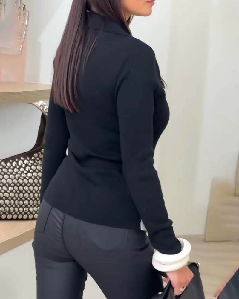 Modieuze Top In Colorblock Met Faux Tweedelige Look