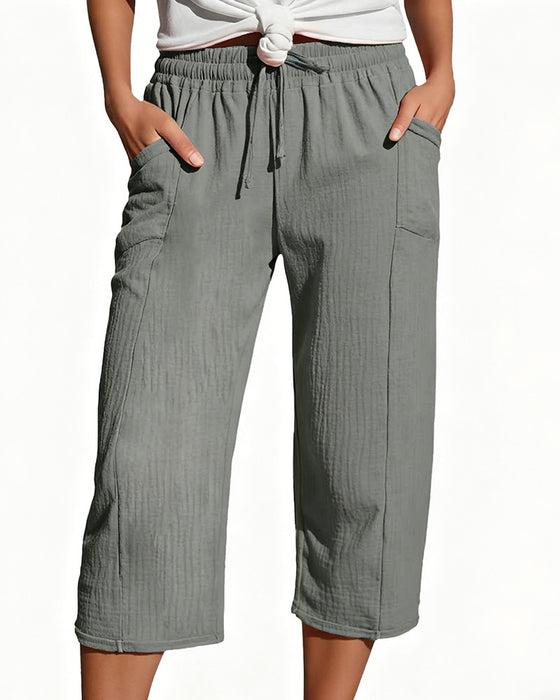 Broek Effen Kleur Koord Brede Pijp Geknipt