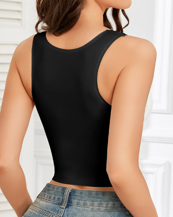 Tank Top Mesh-Splicing Ingebouwde Bh