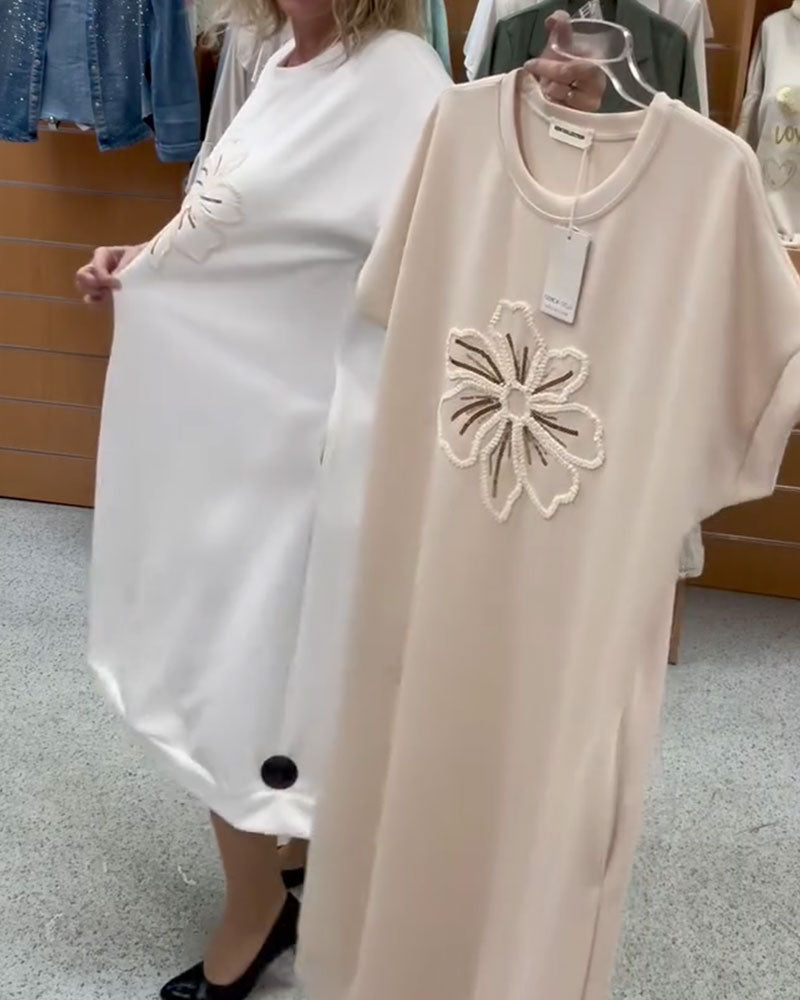 Jurk Paillet Geborduurd Casual