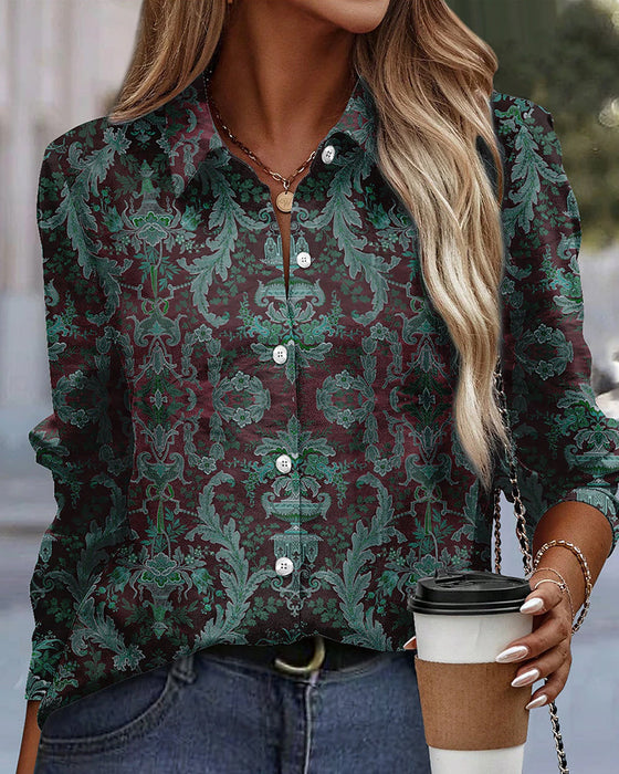 Casual blouse met lange mouwen en print