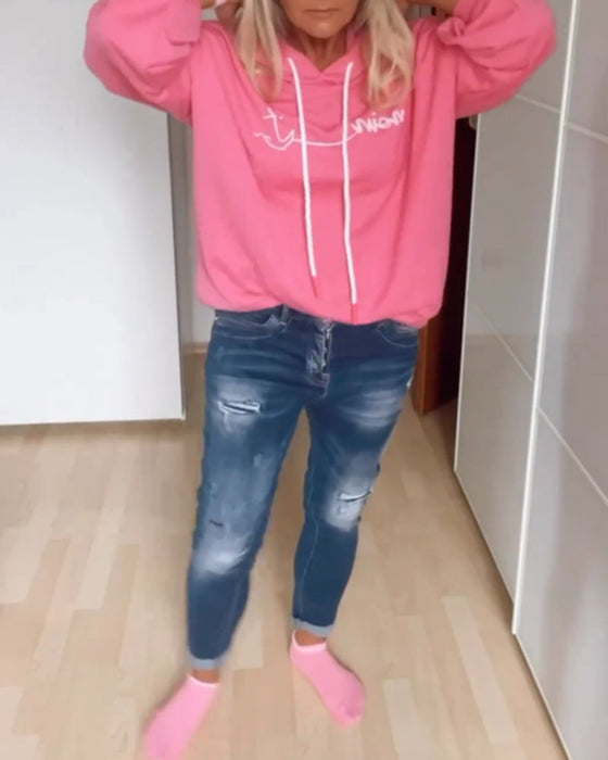 Losse hoodies met ankerprint